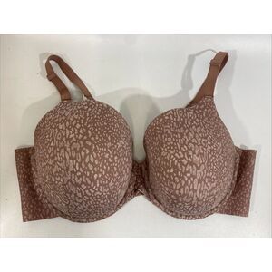 Cacique Plus Bra Mauve Leapard Print Lightly Lined Full Coverage 40DD Underwire